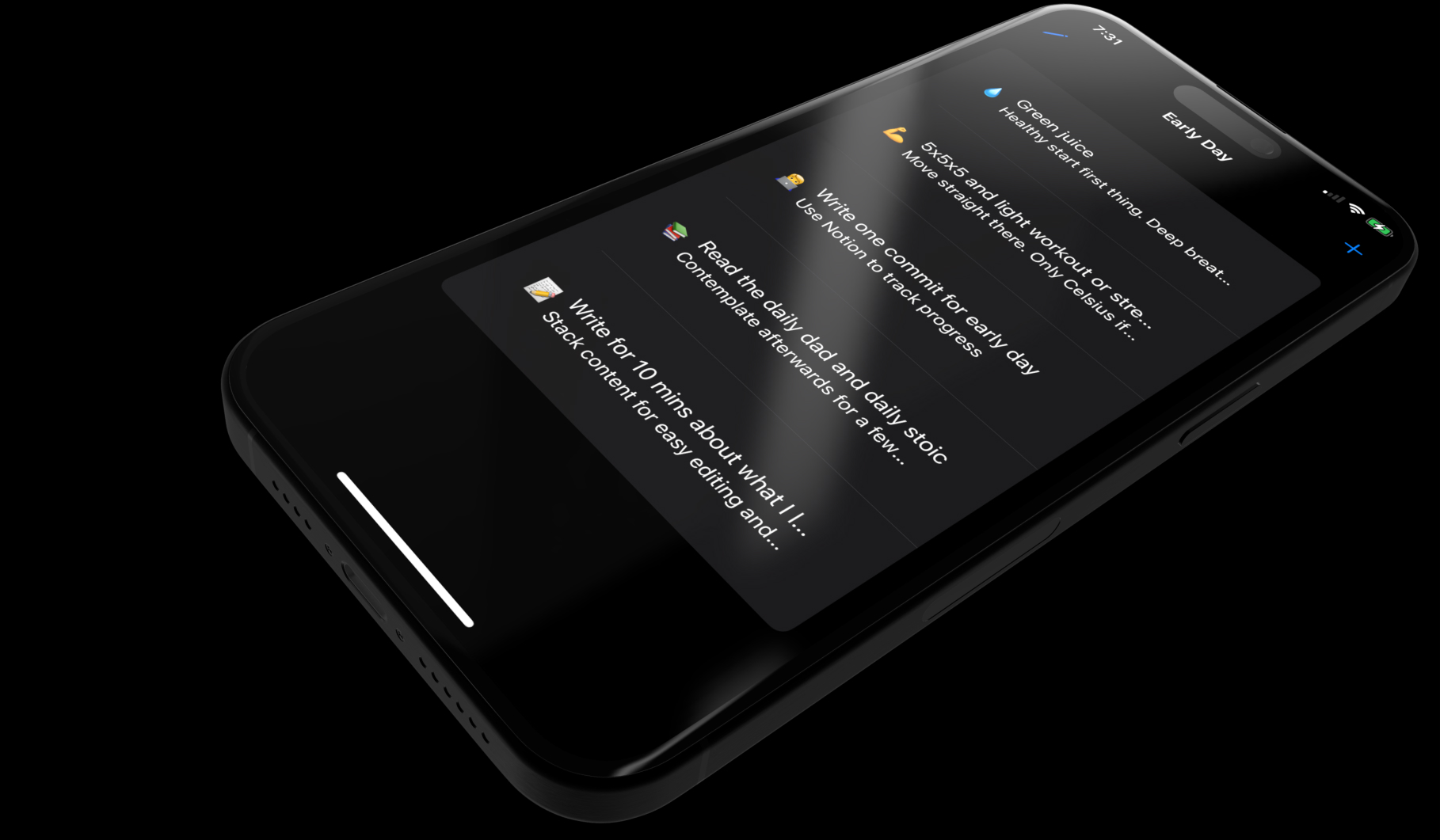 Dynamic screenshot of the EarlyDay app.